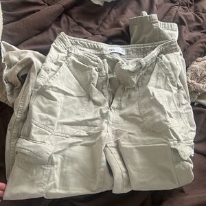 Carpenter pants light gray ZARA